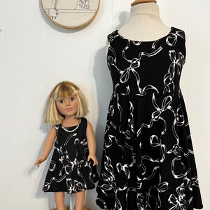 Dolly and me set, size 2T-18/20 American doll girl and doll both twirly dresses, matching girl and 18&quot; doll, party, dress up