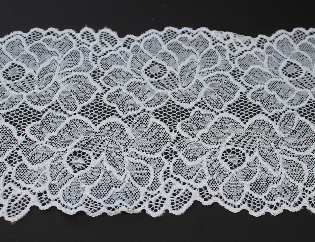 15yards Spitzenborte Weiß Elastisch Spitzenband Spitze Bogenkante Lace