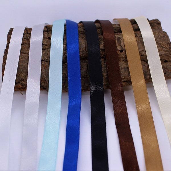 5m Satinband, 12mm, Band, Satin, Schleifenband, weiß schwarz blau braun cappuccino