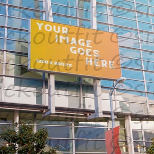 billboard mockup on a glass building | sign mockup on building | billboard mockup on company | Sign mockup | sign on building | PNG file