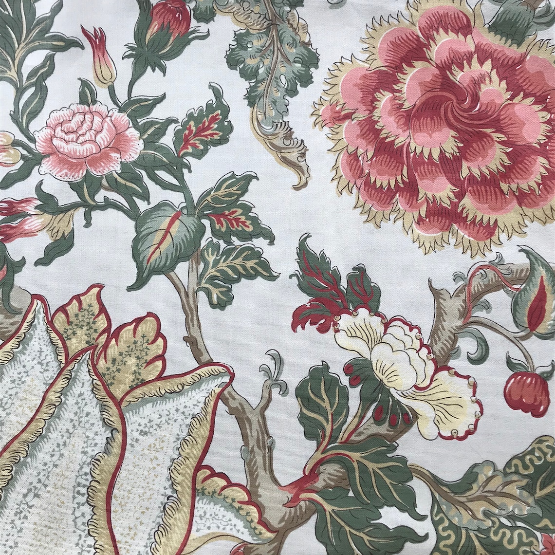 Chintz fabric / Darwin glazed cotton chintz fabric by Titley Etsy