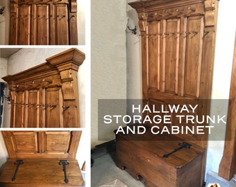 Distressed  Hallway Storage Cabinet and Bench | 100% Hand made from Hardwoods