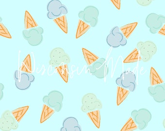 Blue Ice Cream Cone // Seamless File