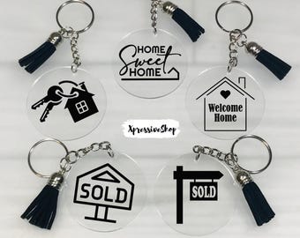 Realtor Keychain | Real Estate Agent Gift, Closing Gift for Home Buyers, Welcome Home Keychain, Realtor Appreciation Gift, Housewarming Gift
