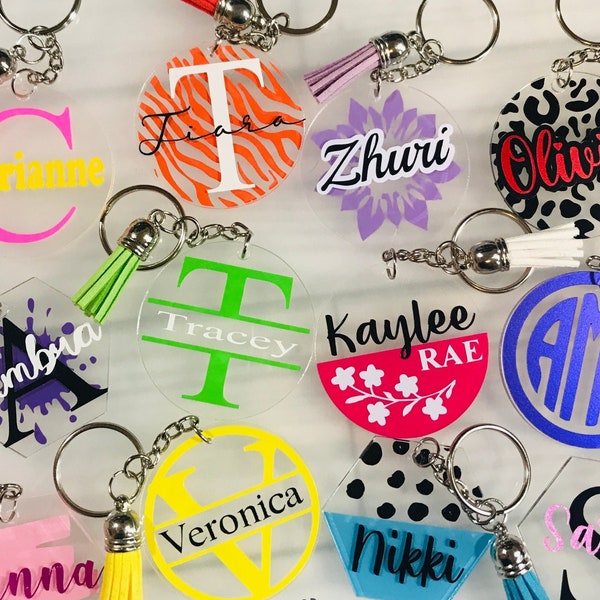 Monogram Keychain Etsy