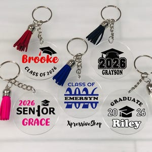 Personalized Graduation Keychain, 2026 Custom Graduate Gift, Senior 2026 Gift Idea, Graduation Keepsake Gifts, Class of 2026 Graduation Gift