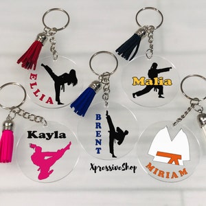 Personalized Martial Arts Keychain, Karate Keychain, Martial Arts Belt, Judo Keychain, Jiu Jitsu Keychain, Jiu Jitsu Gift, Taekwondo