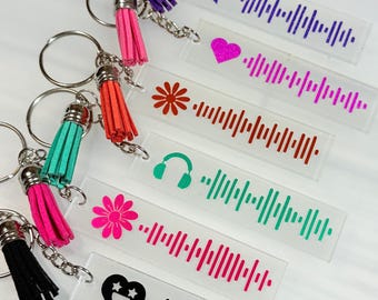 Scannable Song Keychain: Music Gift Code Keyring, Custom Playlist and Podcast Keychain, Music Lovers Keychain