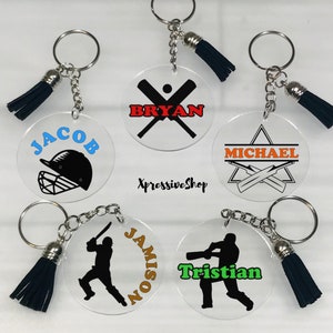 Personalized Cricket Keychain, Cricket Bag Tag, Cricket Gift, Cricket Bat, Cricket Team Gift, Cricket Keyring, Custom Cricketer Gift