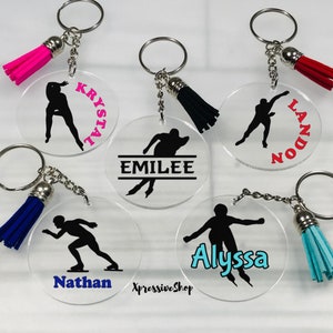 Personalized Speed Skating Keychain, Inline Team Bag Tag, Ice Sports ...