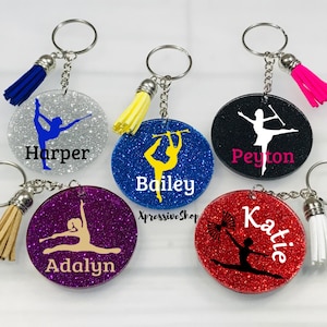 Personalized Glitter Baton Keychain: Majorette & Baton Twirler Bag Tag, Dance Gift