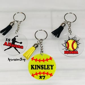 Hit Like A Girl Softball Keychain - Inspirational Gift For Players & Coaches