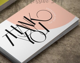 Minimalist Thank You Cards: Small Business Package Inserts (4x6 inch)
