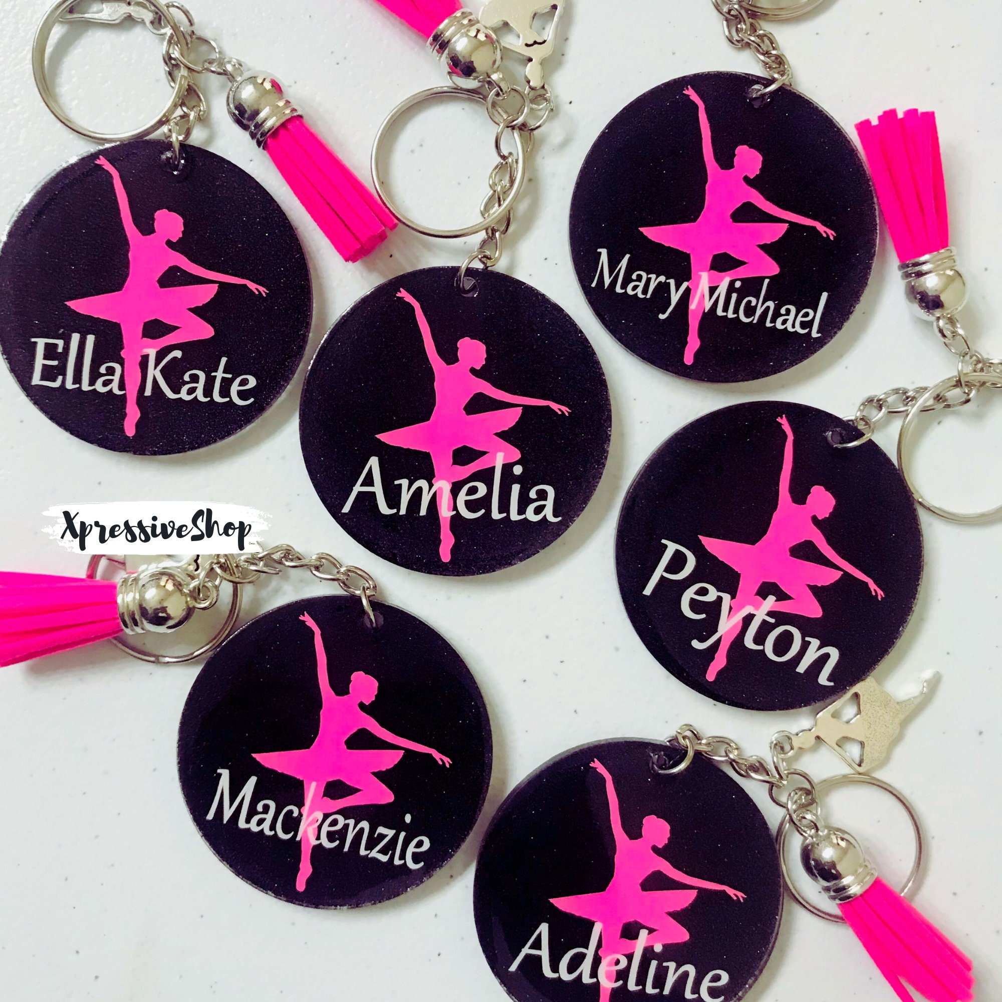 Personalized Ballet Keychains | Ballet Dancer Squad | Ballet Keychain | Ballet Bag Tag | Ballet Gift | Monogram Dance Gift | Recital