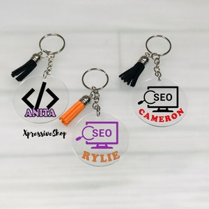 Personalized Web Developer Keychain, Software Engineer Gift, Software ...