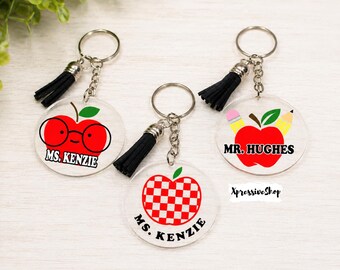 Personalized Teacher Keychain: Teacher Appreciation End of Year Gift
