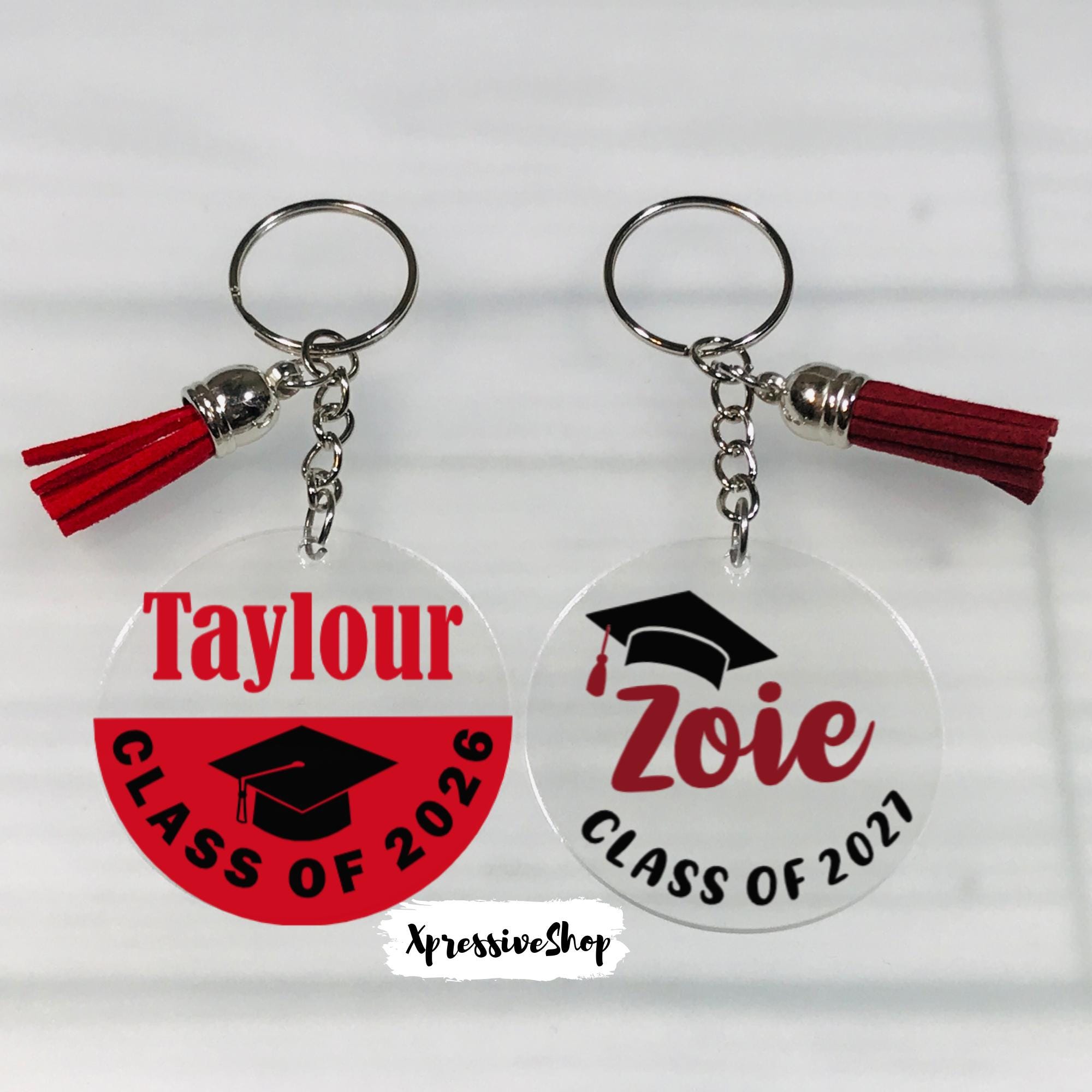 Keychain Class Gift Personalized Graduation Keychain: Class of 2026 Senior Name Key Chain ...