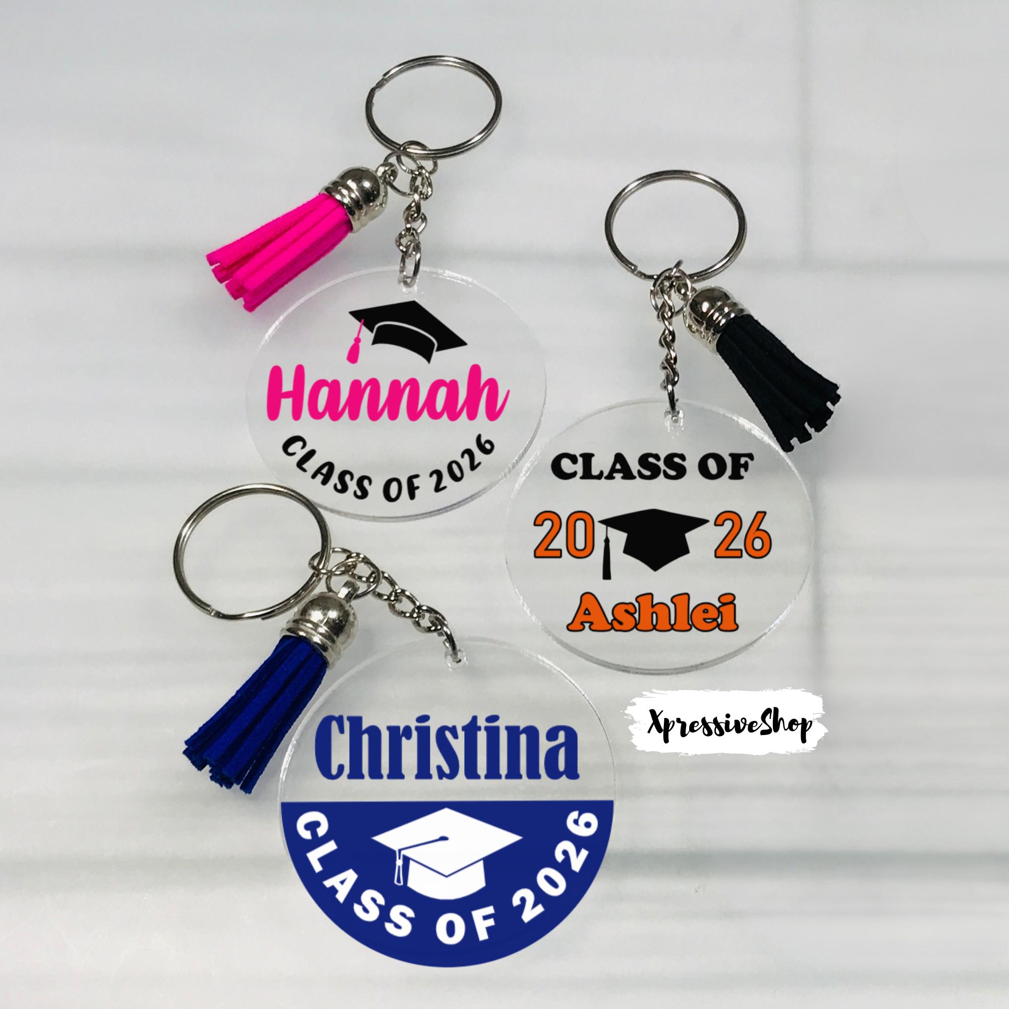 Keychain Class Gift Personalized Graduation Keychain: Class of 2026 Senior Name Key Chain ...