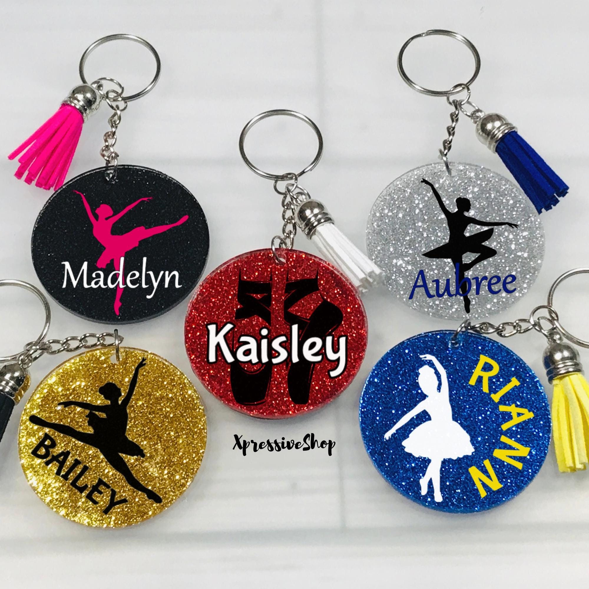 Personalized Ballet Keychains | Ballet Dancer Squad | Ballet Keychain | Ballet Bag Tag | Ballet Gift | Monogram Dance Gift | Recital