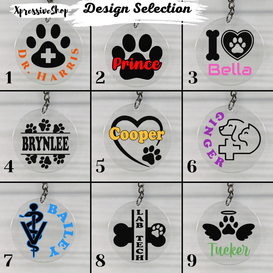 Key Chain Veterinary Personalized Veterinarian Keychain | Vet Tech Gift | Veterinary Paw ...