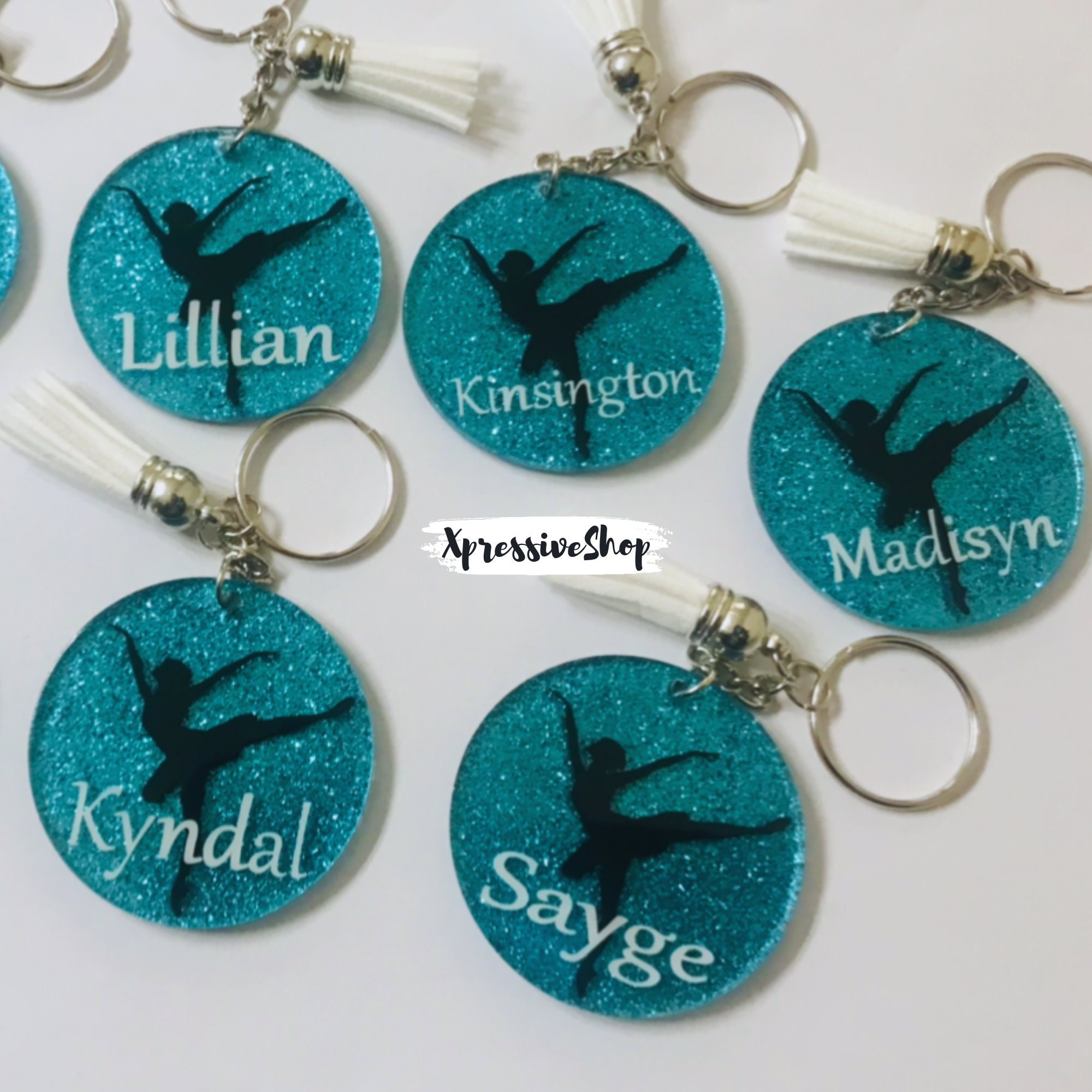 Personalized Ballet Keychains | Ballet Dancer Squad | Ballet Keychain | Ballet Bag Tag | Ballet Gift | Monogram Dance Gift | Recital