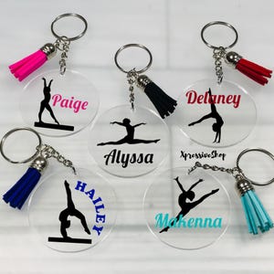 Personalized Gymnast Keychain: Custom Rhythmic Gymnastics Gift