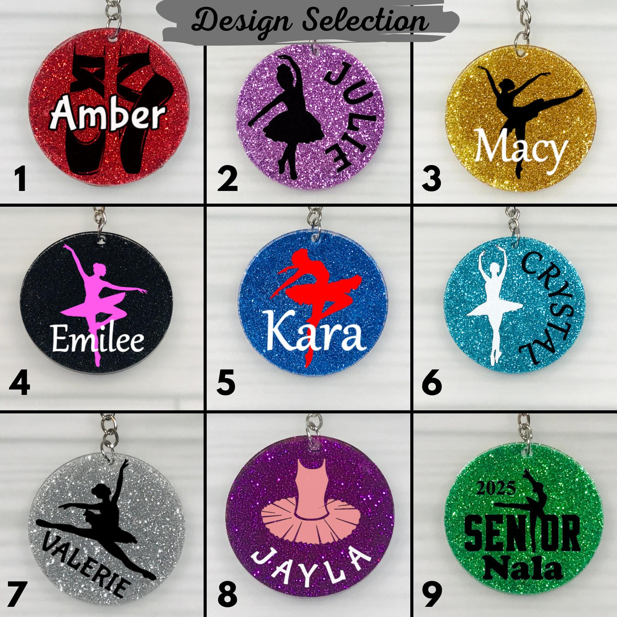 Personalized Ballet Keychains | Ballet Dancer Squad | Ballet Keychain | Ballet Bag Tag | Ballet Gift | Monogram Dance Gift | Recital