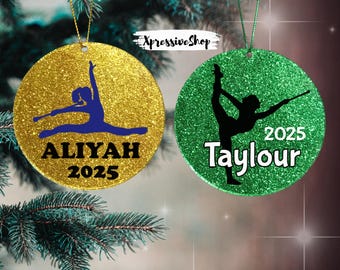 Personalized Baton Twirler Ornament Stocking Stuffer Gift: Acrylic Glitter Dancer Christmas Gift