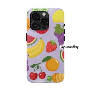 Custodia per iPhone con frutta colorata / Custodia per iPhone con ciliegia carina / Custodia per iPhone con frutta / Custodia per iPhone unica / Custodia per iPhone estiva divertente / Custodia per iPhone con tema culinario