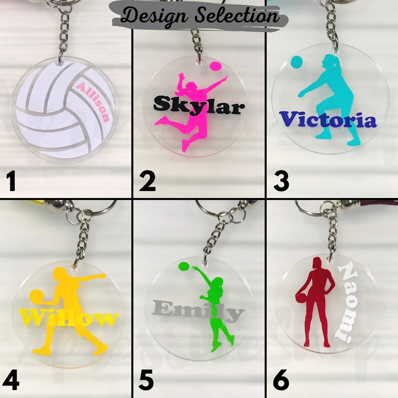 Personalized Sport Volleyball Acrylic Keychain Volleyball Etsy