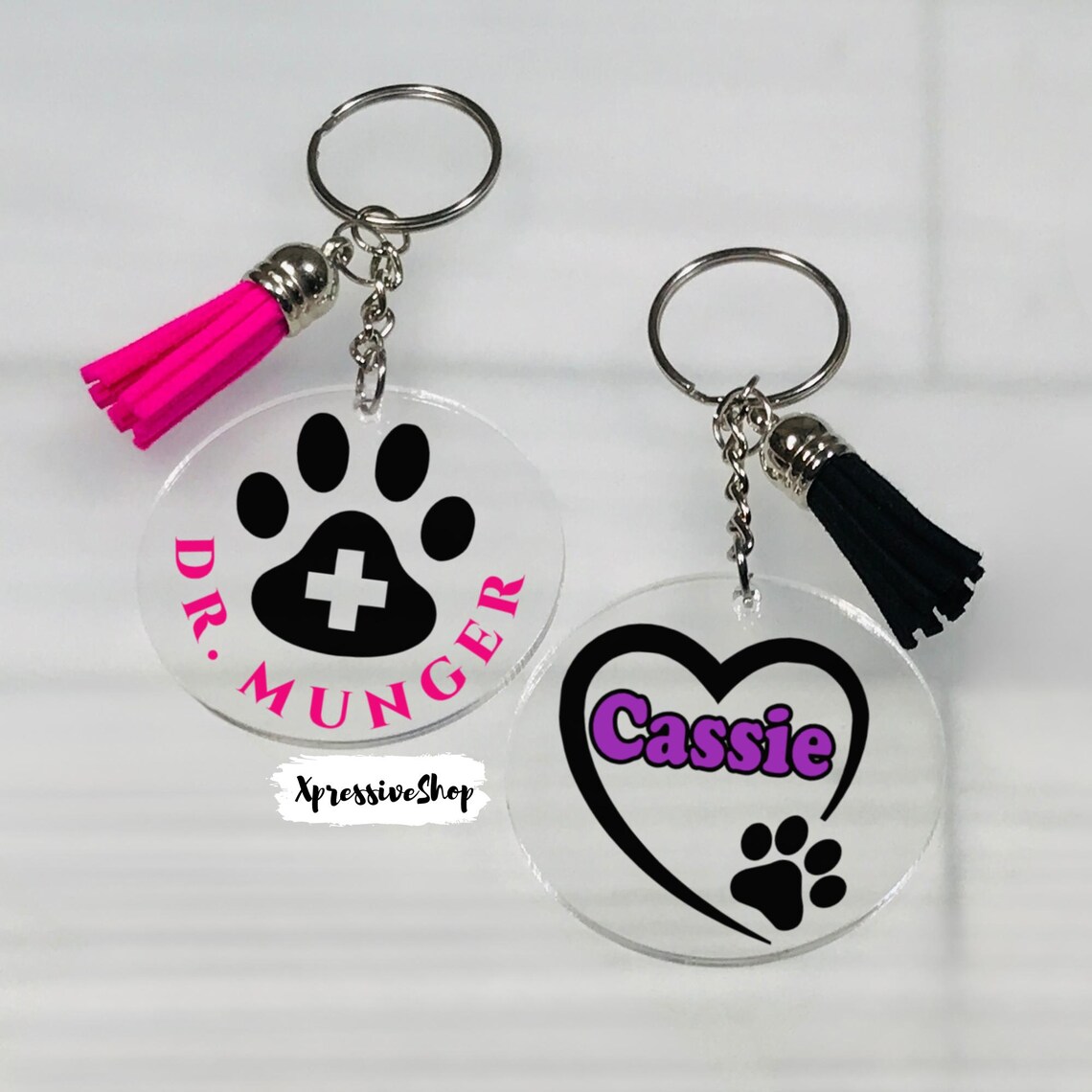 Key Chain Veterinary Personalized Veterinarian Keychain | Vet Tech Gift | Veterinary Paw ...
