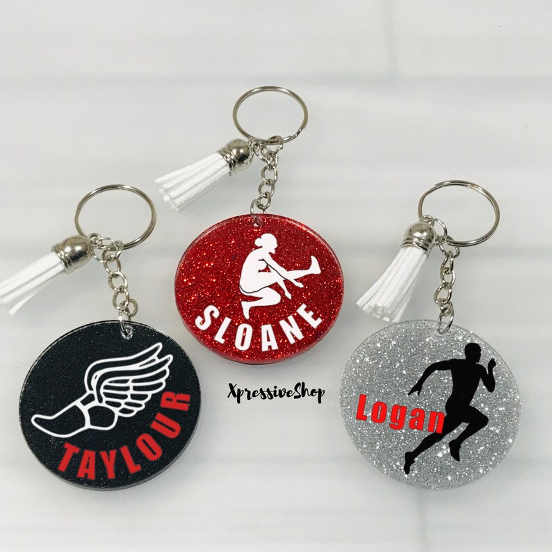 Personalized Track Keychain Gift, Shot Put Keychain, Javelin Keychain