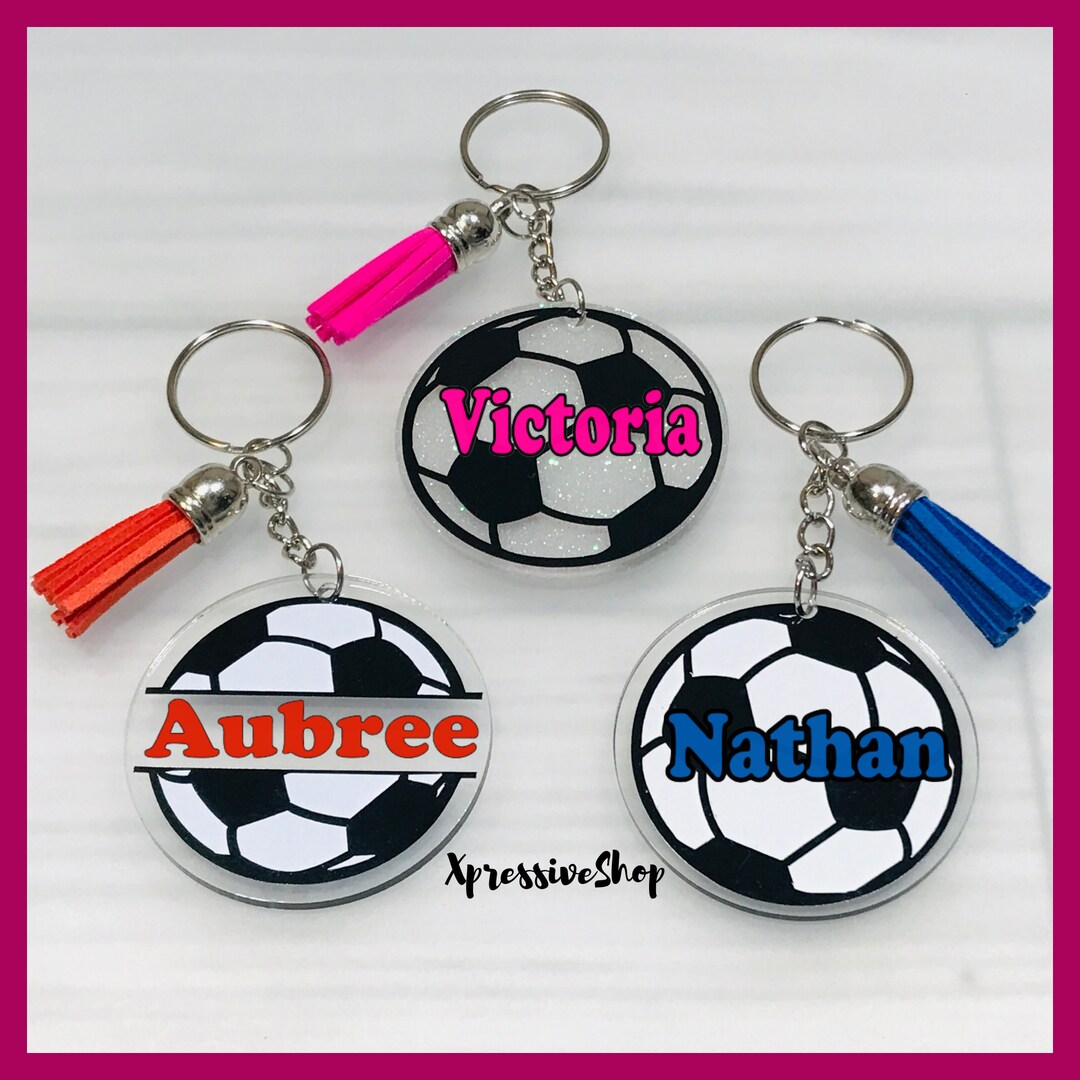 Personalized Soccer Keychain, Soccer Team Gift, Soccer Bag Tag, Soccer Coach Gift Etsy
