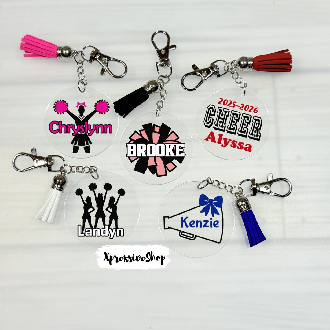 Personalized Cheerleader Keychain | Cheer Team Gift Bulk | Bow ...