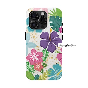 Hibiscus Tropical Flower iPhone Case | Floral Design iPhone Cover | Trendy Summer iPhone Case | Hawaiian iPhone Case | Flower iPhone Case