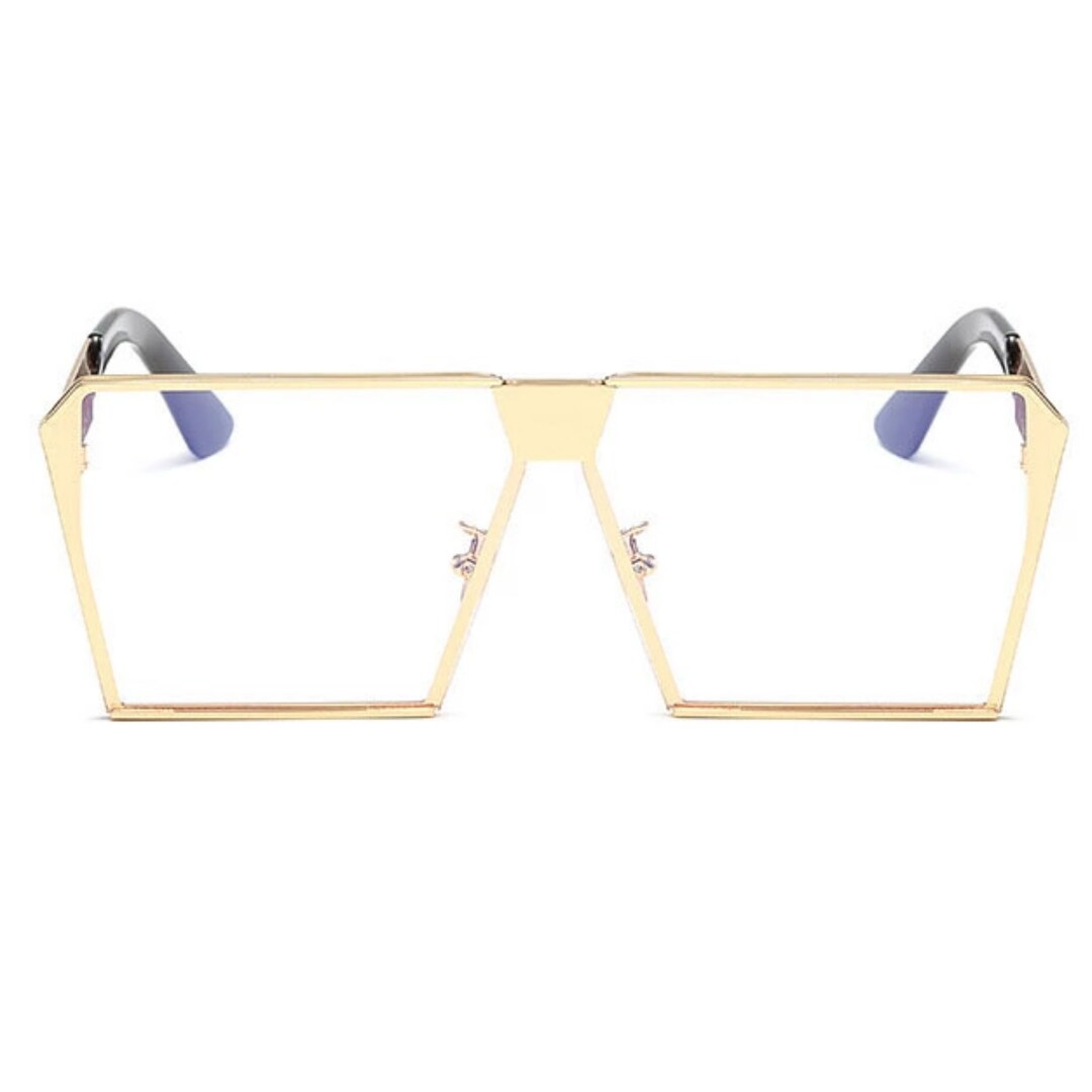 DIFF Geometric Hexagon Gold Mirrored Lens Sunglasses - Gold Frame, NEW SDINM Trendy Hexagon Sunglasses for Women Retro Gold Metal  main image 2