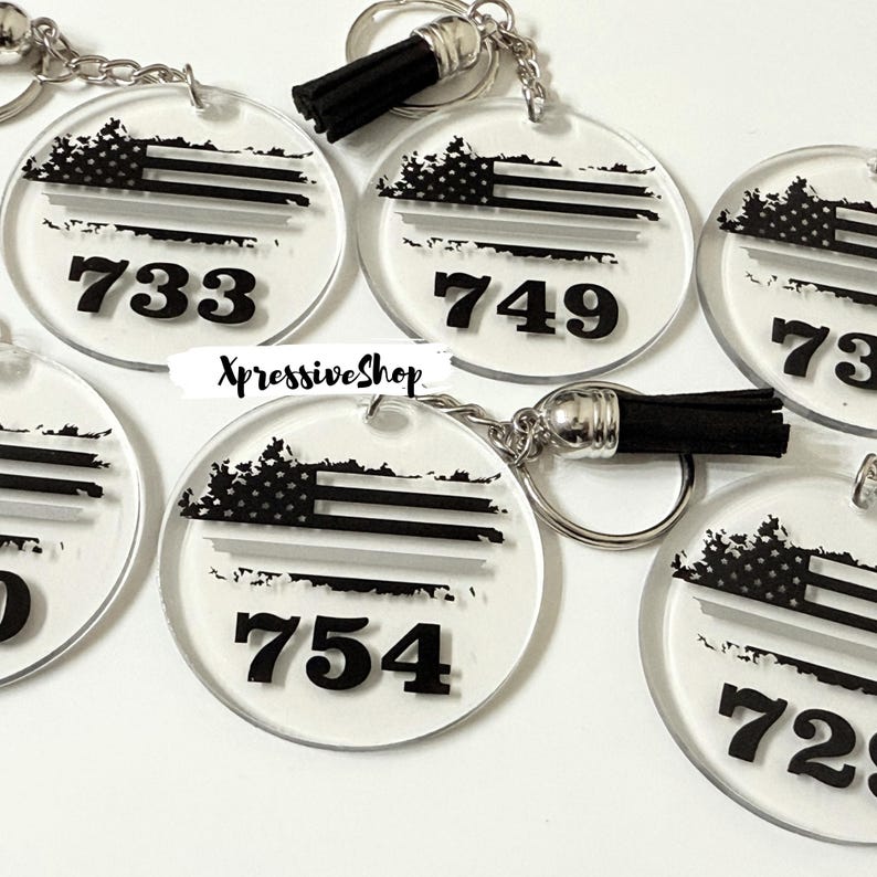 Personalized Thin Silver Line Keychain: Correctional Officer TDCJ ...