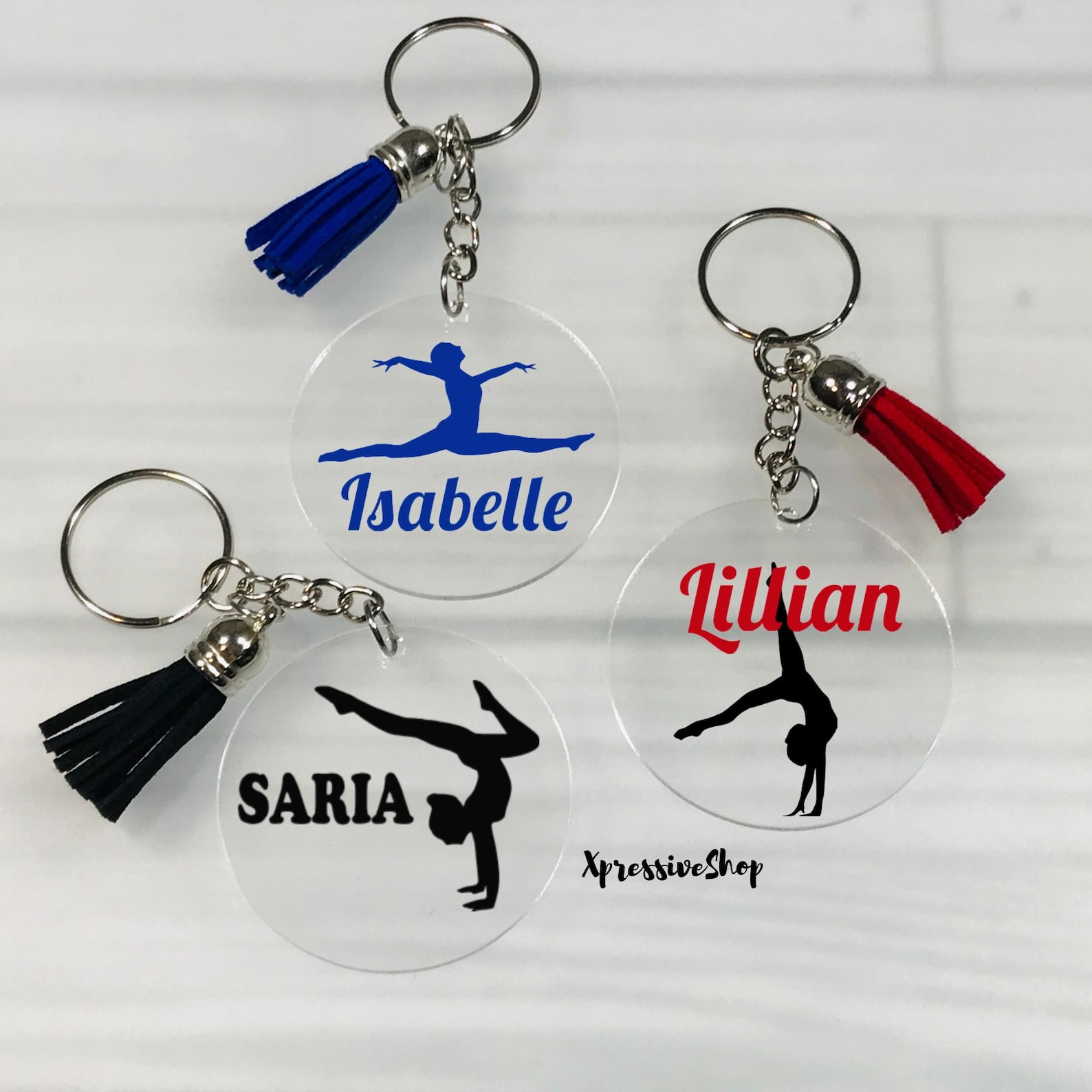 Custom Name Gymnast Keychain | Personalized Gymnastics Bulk Gift Teams ...