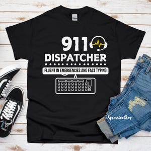 911 Dispatcher Shirt, Notfallhelfer Geschenk, Ersthelfer T-Shirt, dünnes Gold Line Shirt, TGL Shirt, Notfalldispatcher, öffentliche Sicherheit T-Shirt