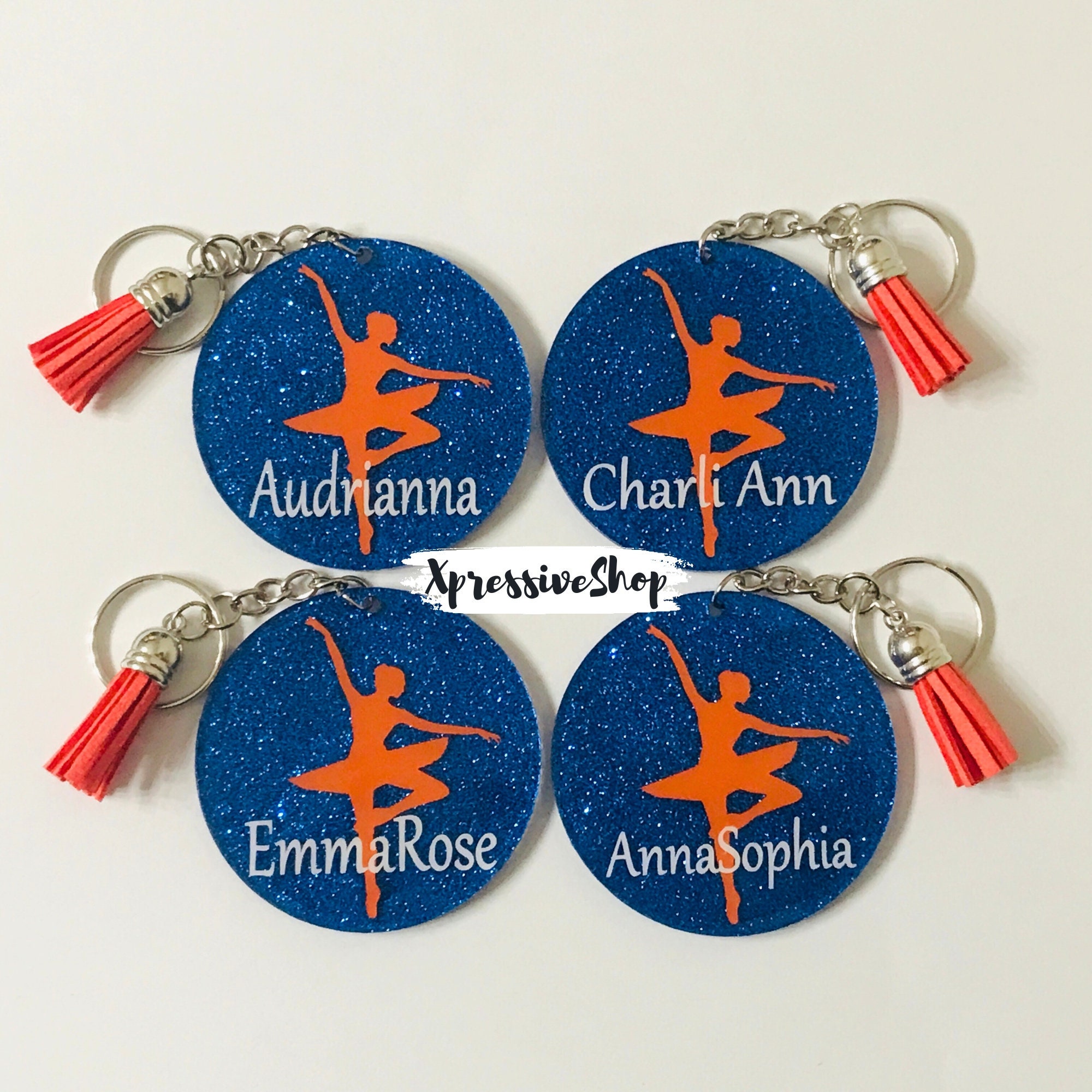 Personalized Ballet Keychains | Ballet Dancer Squad | Ballet Keychain | Ballet Bag Tag | Ballet Gift | Monogram Dance Gift | Recital