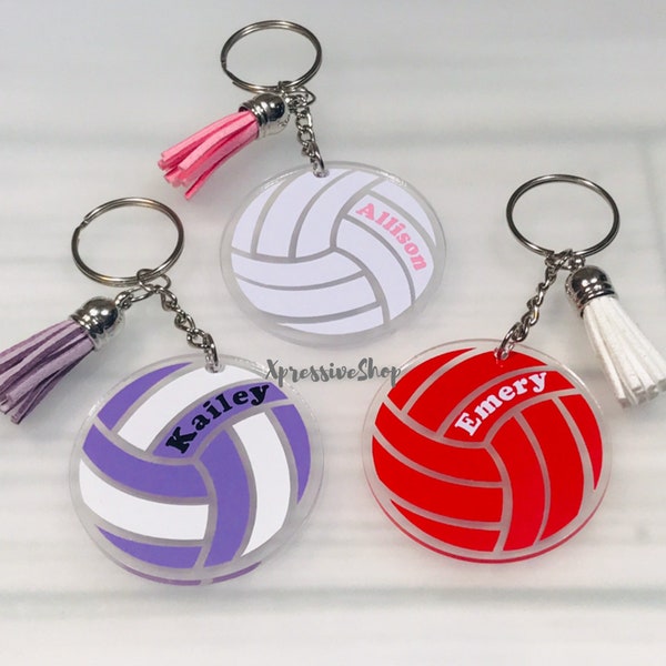 Personalized Volleyball Keychain, Volleyball Bag tag, Volleyball Coach gift, Volleyball Team Gifts