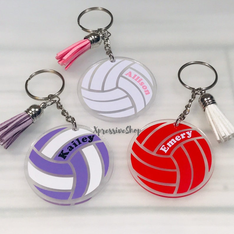 Personalized Sport Volleyball Acrylic Keychain Volleyball Etsy