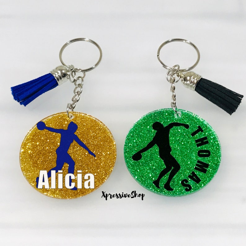 Personalize Track & Field Keychain Gift, Cross Country Keychain, Shot