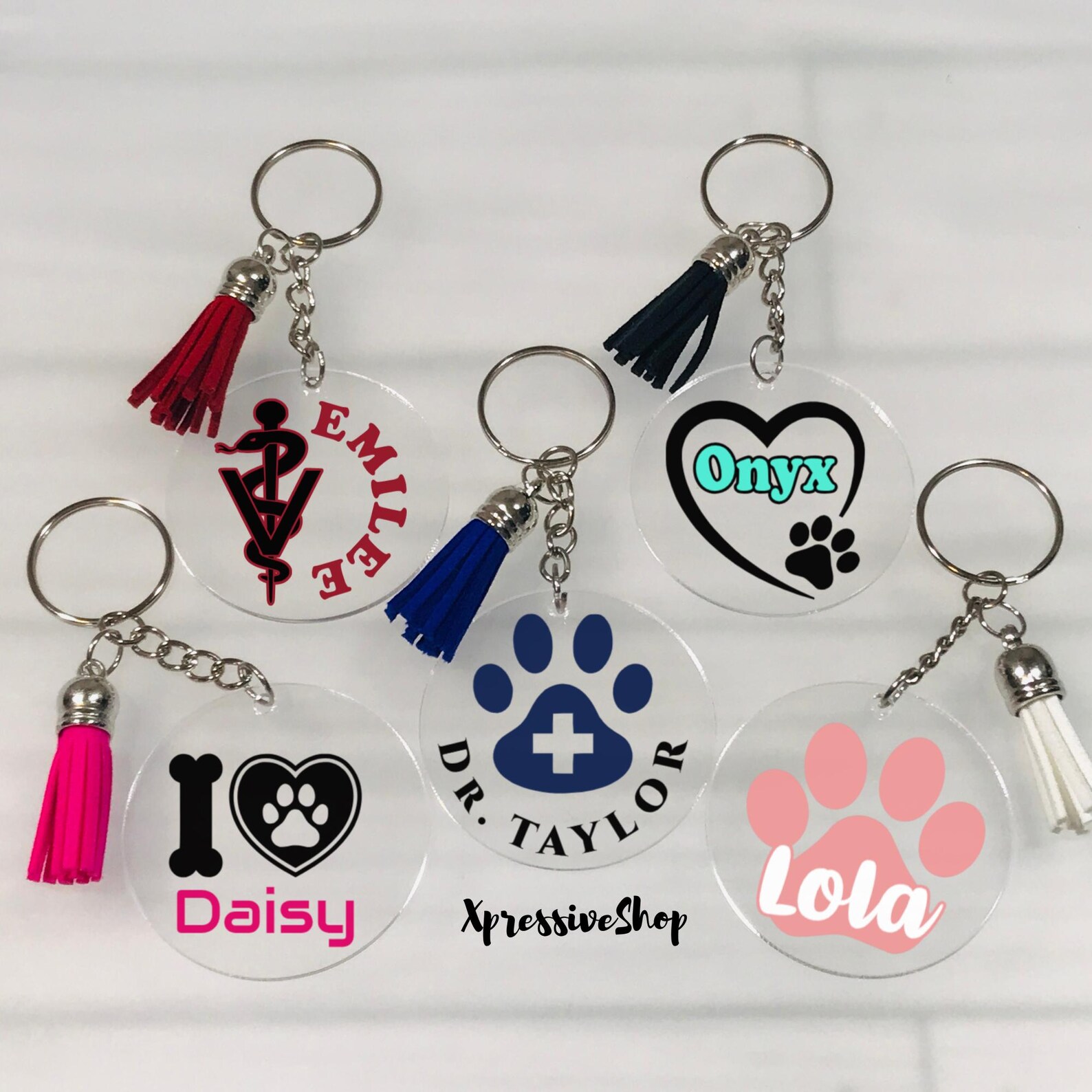 Key Chain Veterinary Personalized Veterinarian Keychain | Vet Tech Gift | Veterinary Paw ...