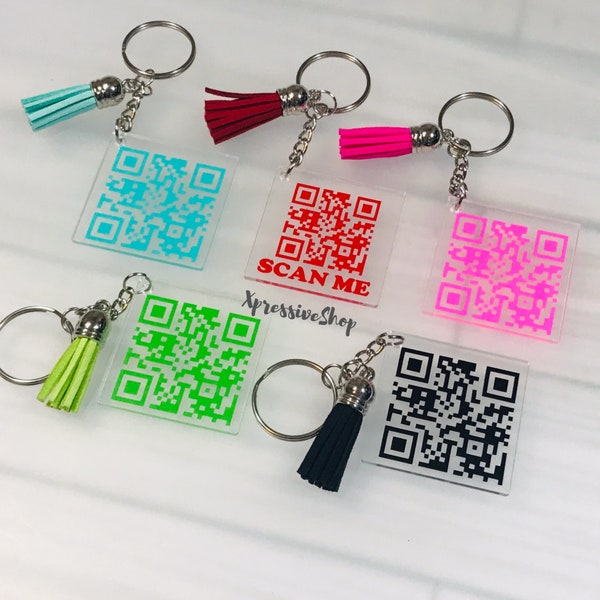 QR Code Keychain, Website Business Keychain, Apple Music Song Keychain, Acrylic Scannable Keychain, Digital Keychain, SoundCloud Music