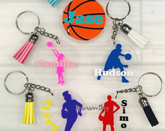 Personalized Basketball Keychain, Basketball Bagtag, Basketball Coach gift, Basketball Team Gift, Basketball