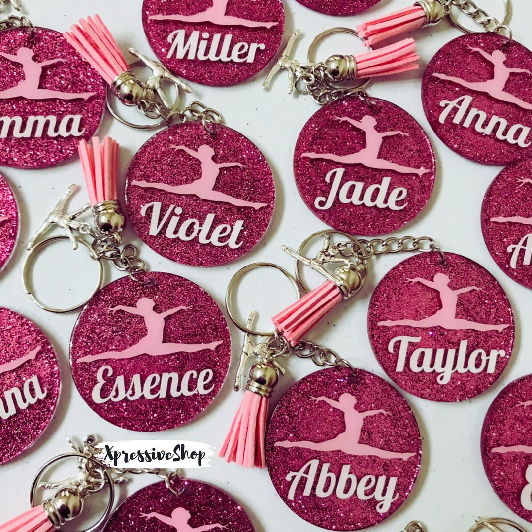 Personalized Gymnast Keychain Gymnastic Dancer Gymnast Keychain Gymnast