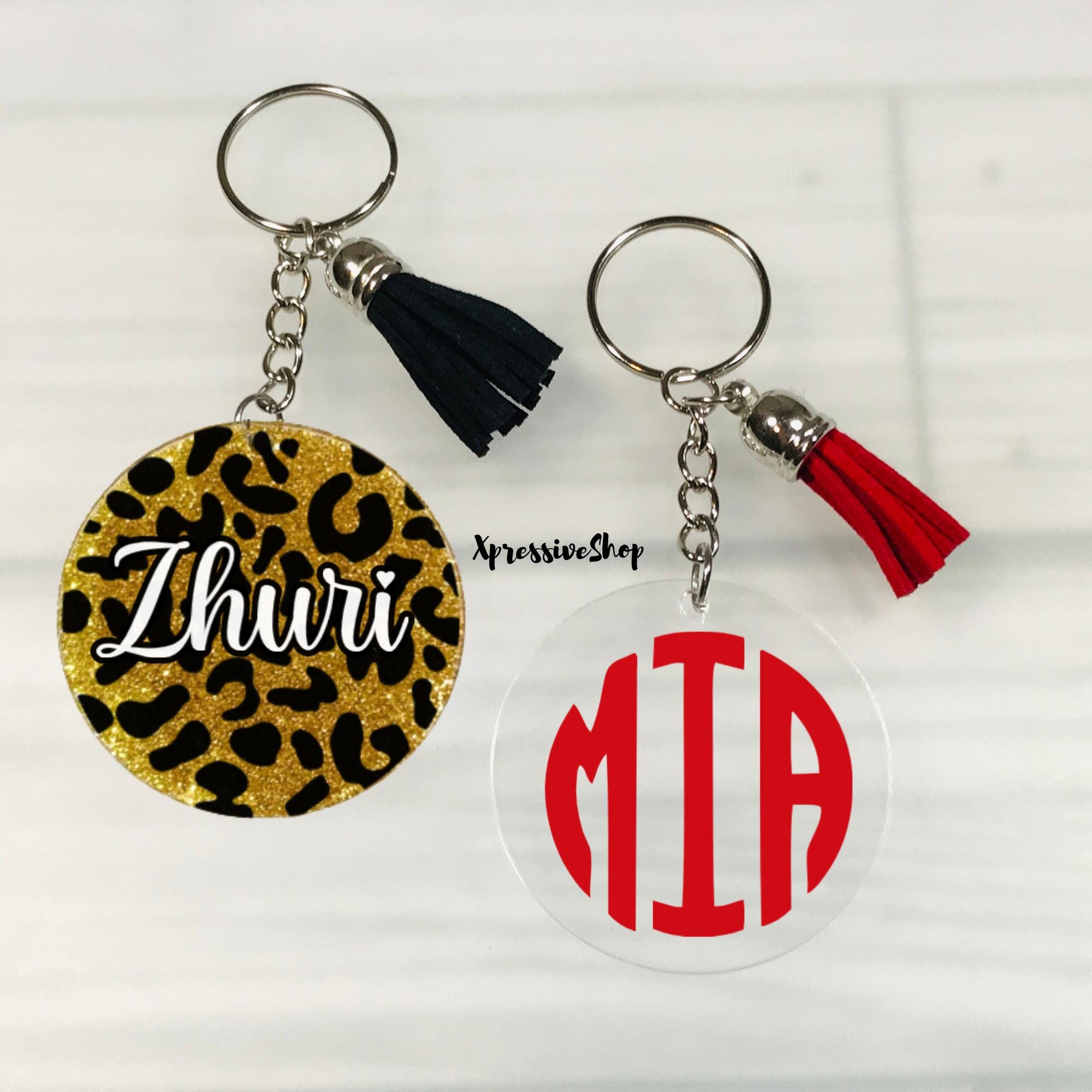 Personalized Acrylic Keychain, Round Keychains Custom Name