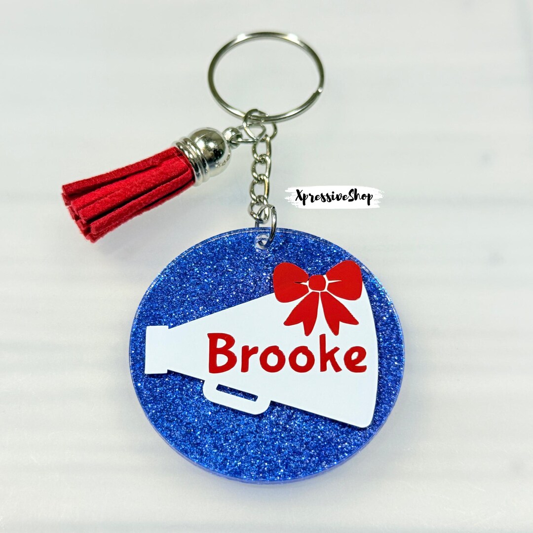 Personalized Cheerleader Keychain | Cheer Bag Tag Key Ring | Custom ...