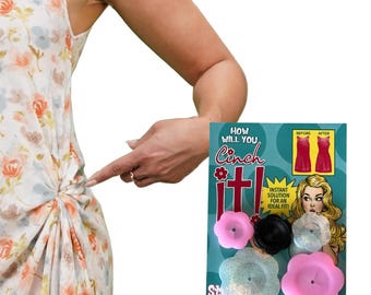 ¡Cinch It! Paquete de 5 pinzas para ropa: ajuste y estilo sin costuras para camisetas, vestidos, blusas y bufandas